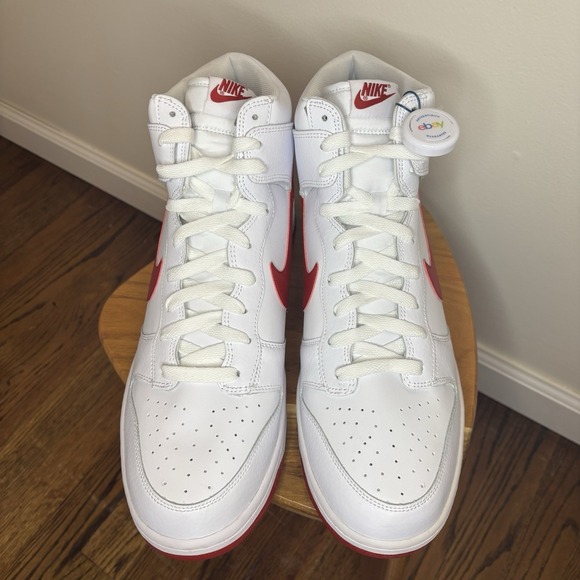 Nike Dunk Hi Men's Size 14 White/Gym Red Sneakers Shoes Authentic  904233-102 - Picture 4 of 8